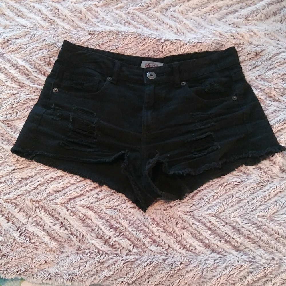 Black Denim Shorts